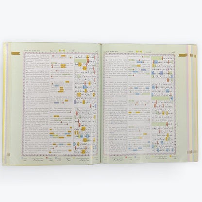 The Holy Quran Colour Coded Tajweed Rules Indo-Pak Transliteration and Roman Script with Arabic text and English Translation
